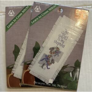 Set of 2 Cross Stitch Bookmark Kits "The Lord is my Shepherd" Religious NEW
